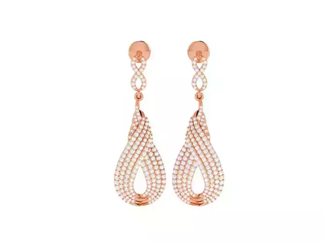 Women long earrings 3dm render detail