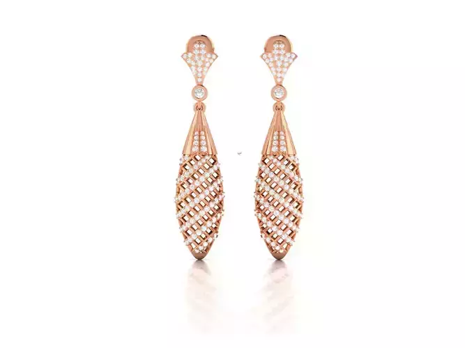 Women long earrings 3dm render detail