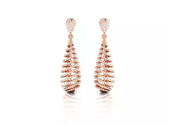 Women long earrings 3dm render detail