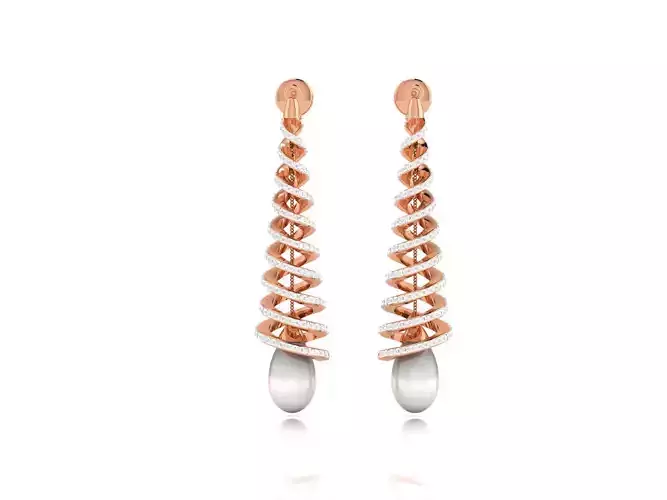 Women long earrings 3dm render detail