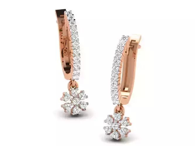 Women hoopsandhuggies earrings 3dm render detail 3D print model