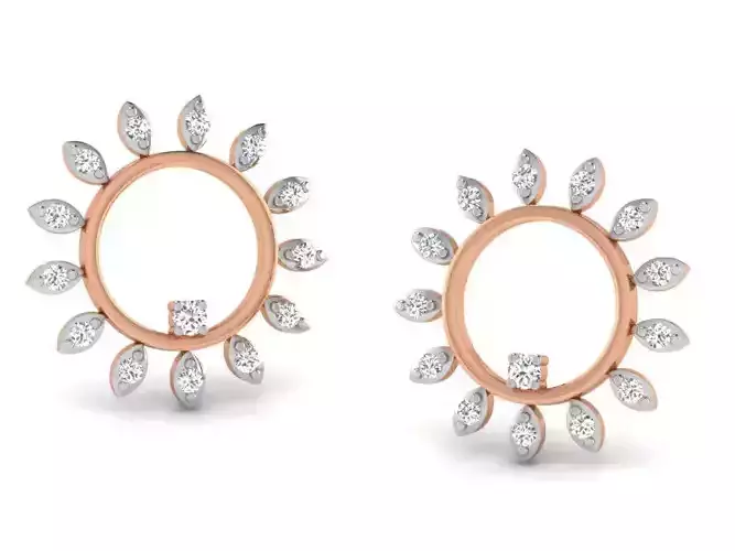 Women studs earrings 3dm render detail