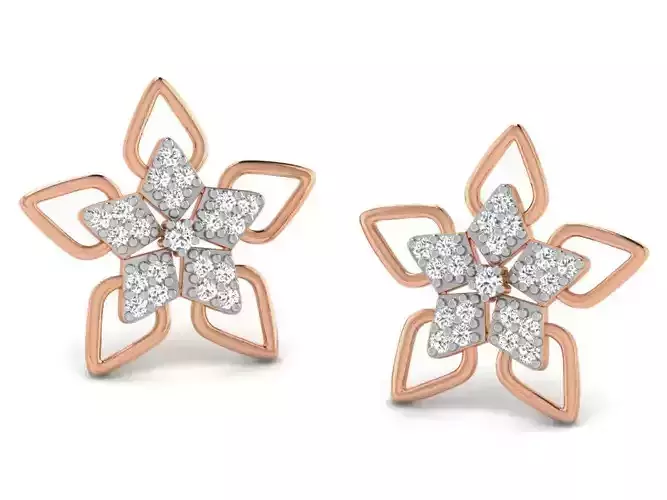 Women flower earrings 3dm render detail 3D print model