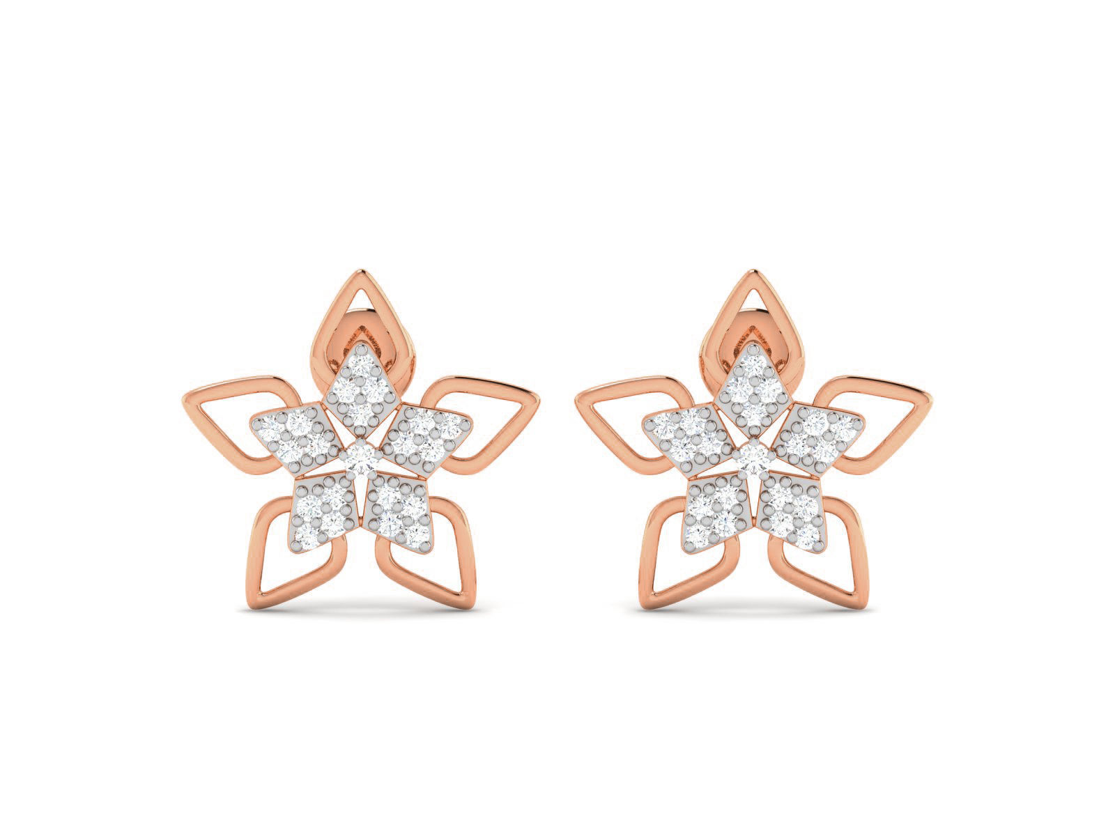 Women flower earrings 3dm render detail 3D print model_2