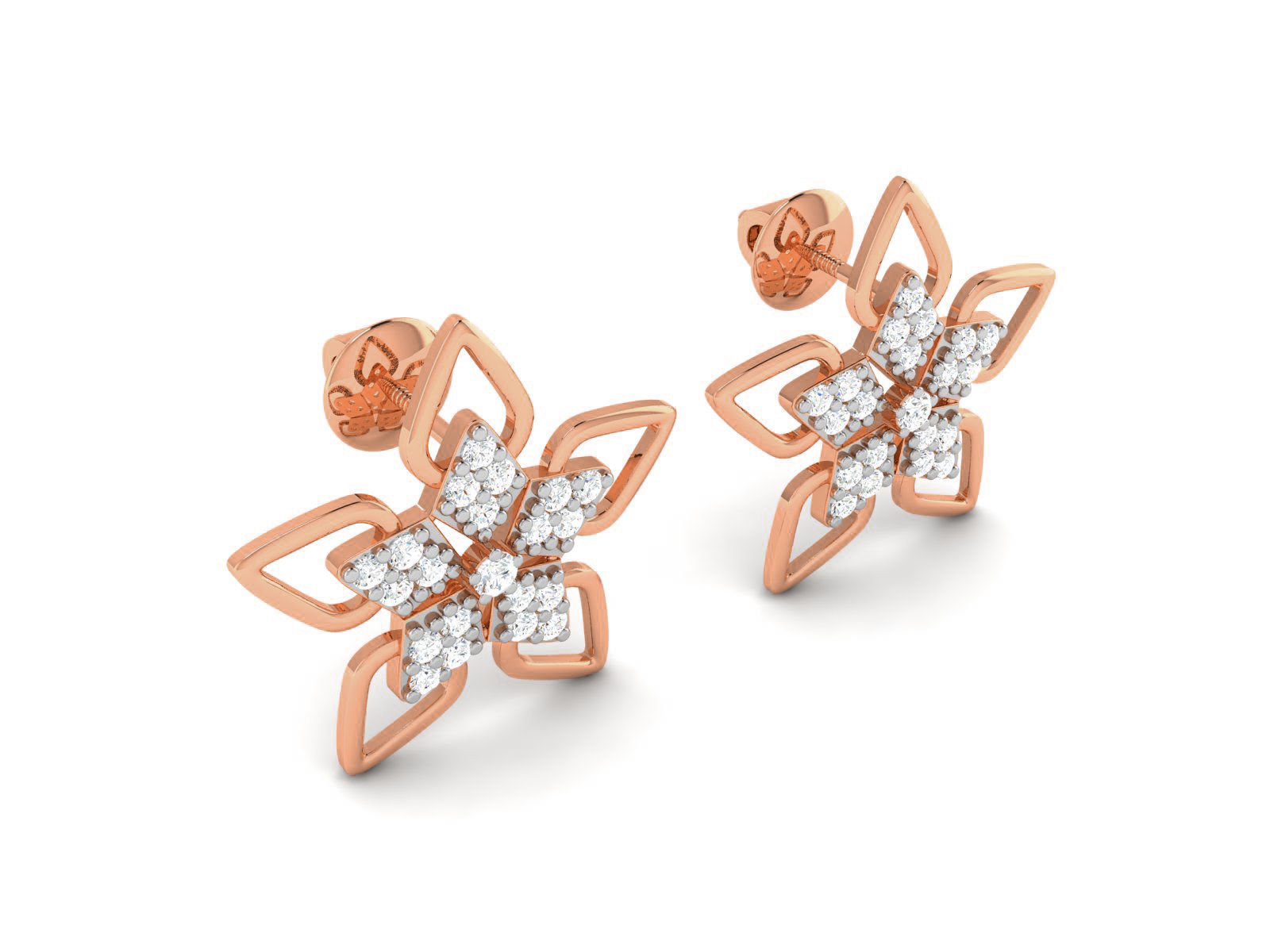 Women flower earrings 3dm render detail 3D print model_1