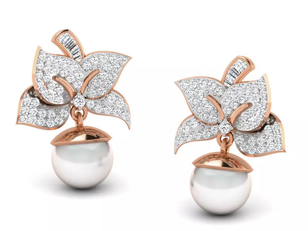 Women drop earrings 3dm render detail 3D print model_0