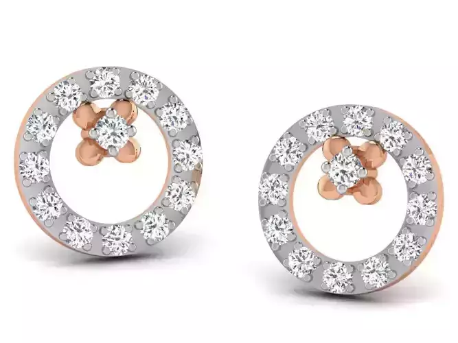Women studs earrings 3dm render detail