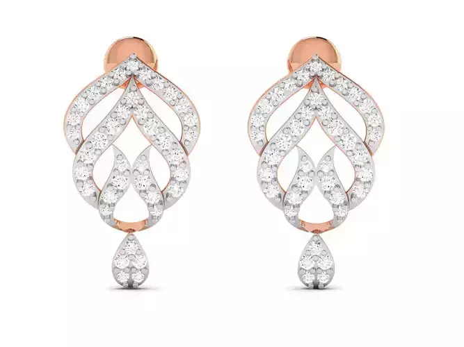 Women drop earrings 3dm render detail