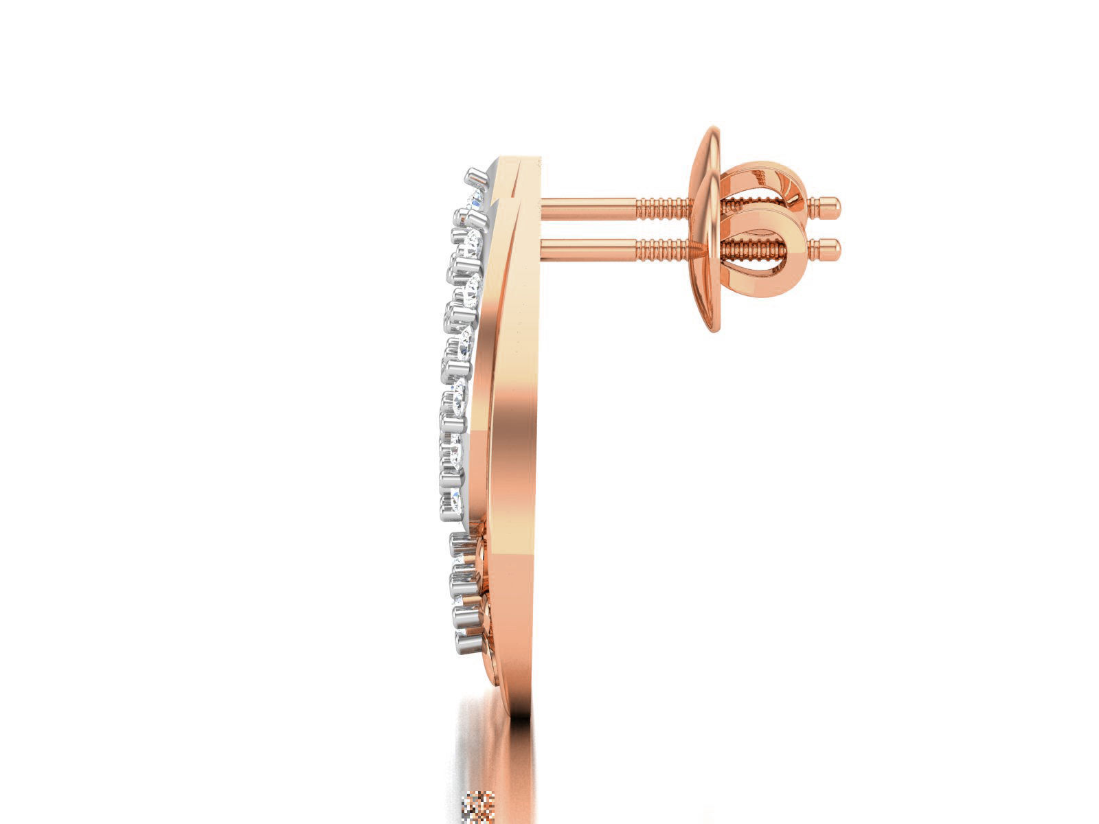 Women flower studs earrings 3dm render detail 3D print model_4