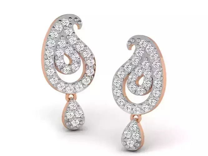 Women drop earrings 3dm render detail