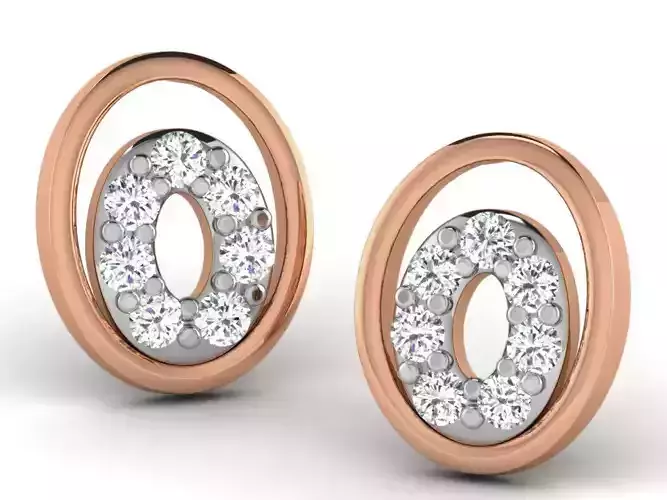 Women studs earrings 3dm render detail