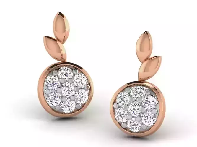 Women studs earrings 3dm render detail