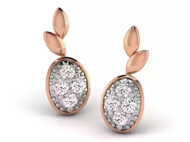 Women studs earrings 3dm render detail