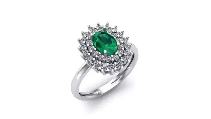 Anel Formatura Esmeralda