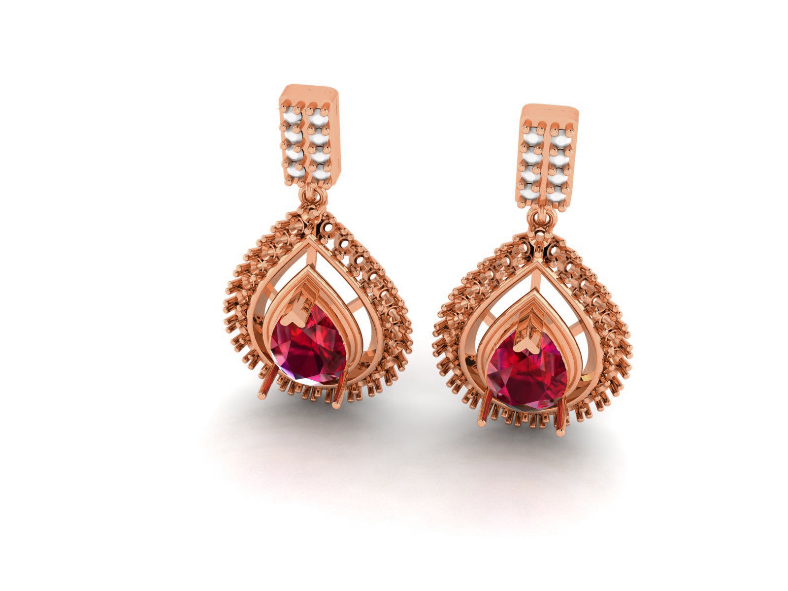 Women drop earrings 3dm render detail 3D print model_1