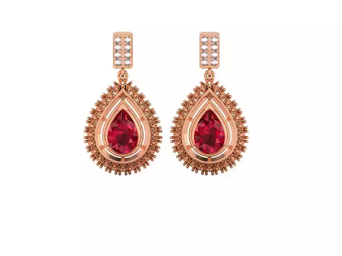 Women drop earrings 3dm render detail 3D print model