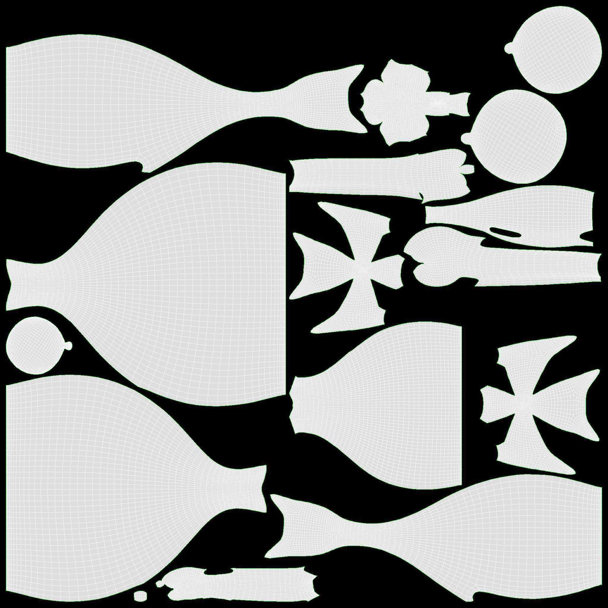 Abstract Animal Cat Ceramic Figurine Set 3D model_8