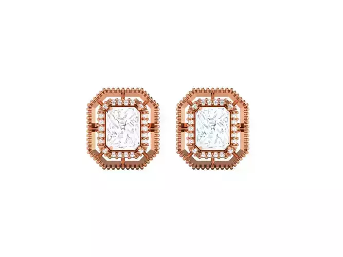 Women studs earrings 3dm render detail