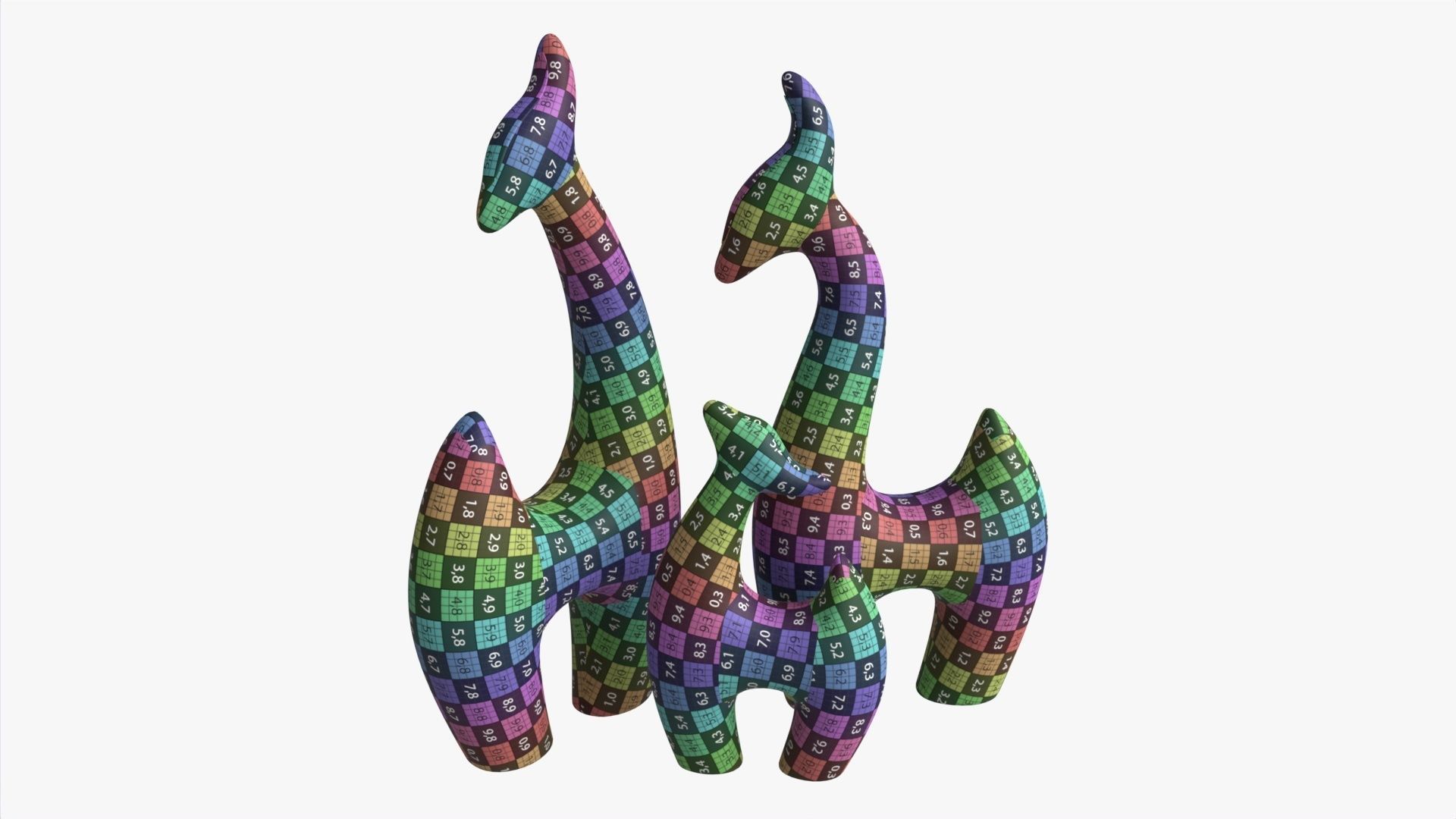 Abstract Animal Ceramic Figurine Set 02 3D model_7