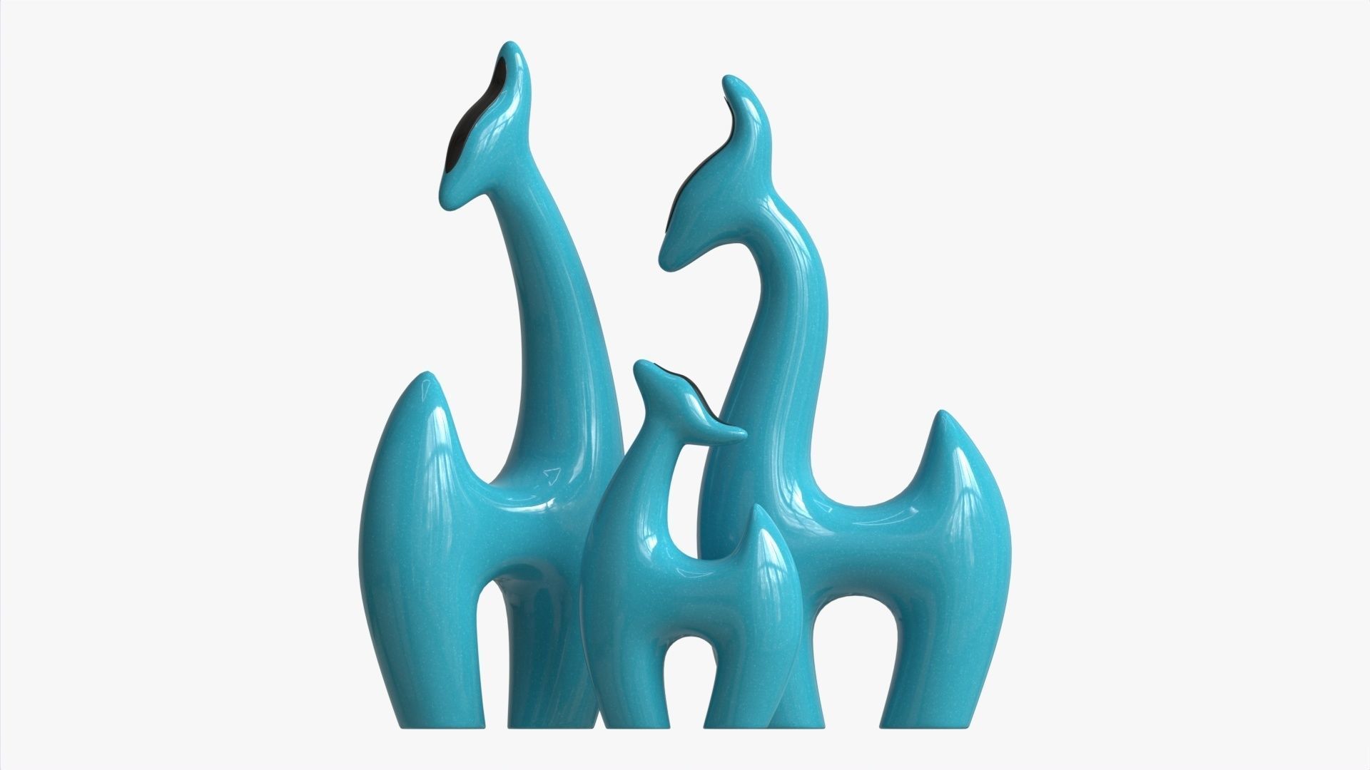 Abstract Animal Ceramic Figurine Set 02 3D model_4
