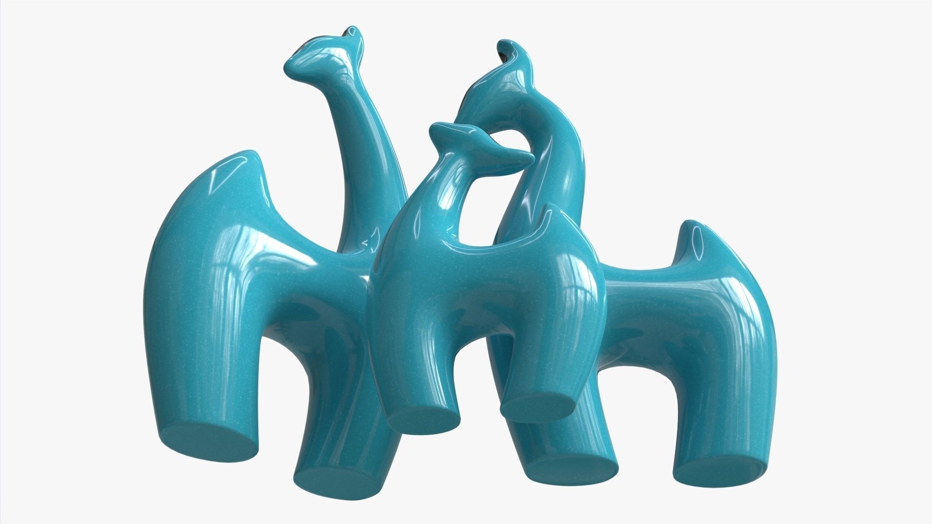 Abstract Animal Ceramic Figurine Set 02 3D model_3