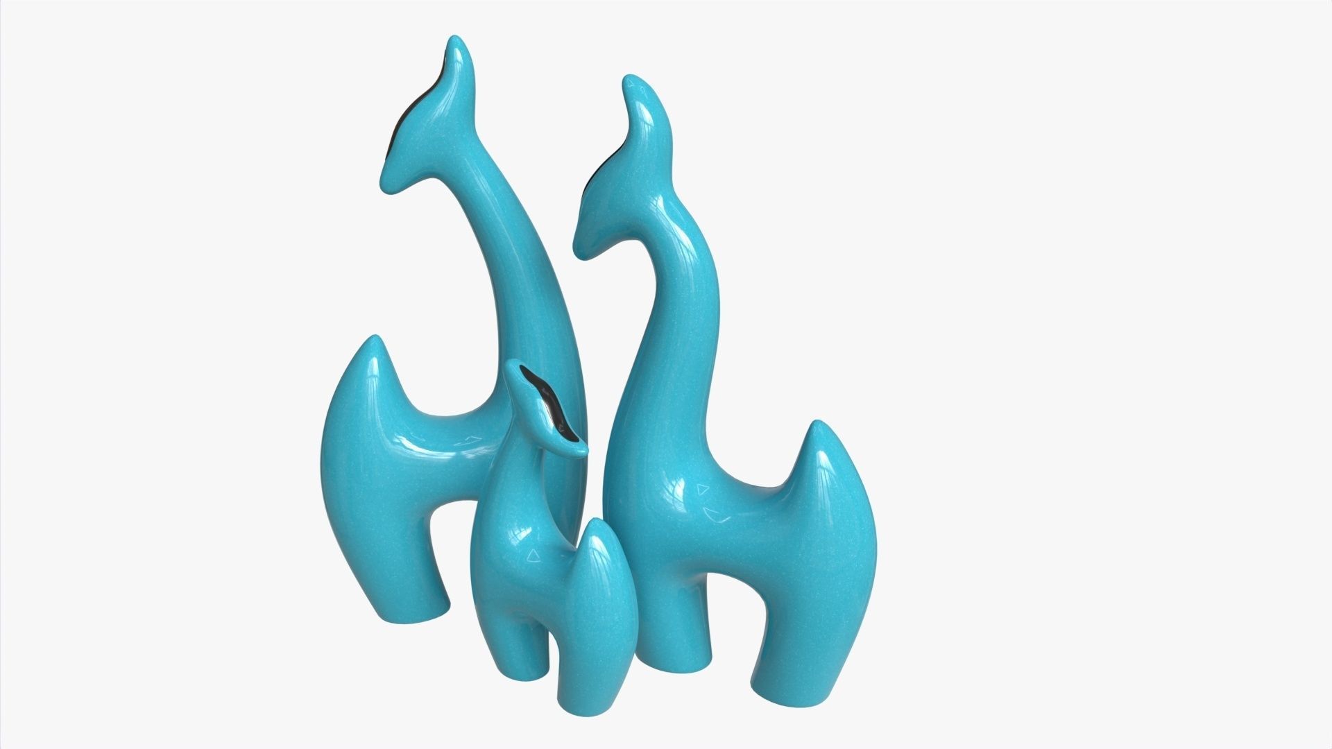 Abstract Animal Ceramic Figurine Set 02 3D model_2