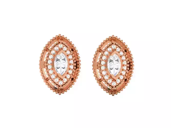 Women studs earrings 3dm render detail
