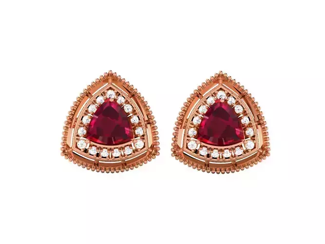 Women studs earrings 3dm render detail