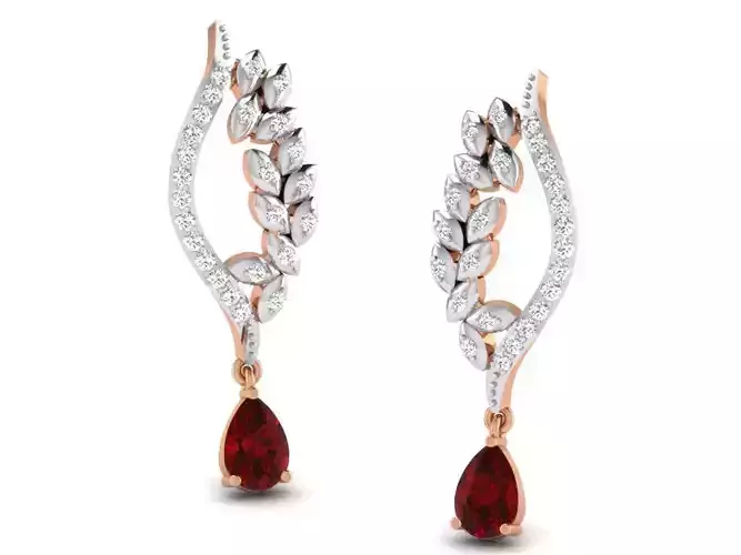 Women drop earrings 3dm render detail 3D print model