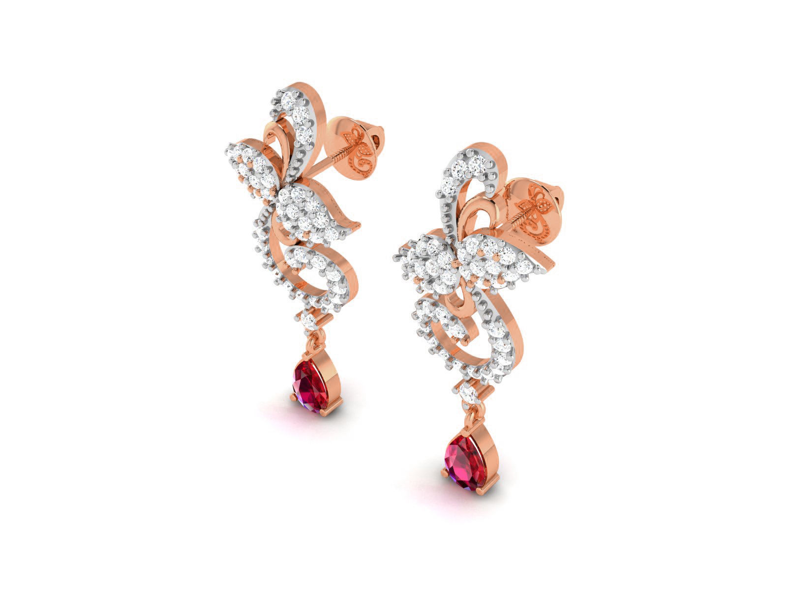 Women drop earrings 3dm render detail 3D print model_3