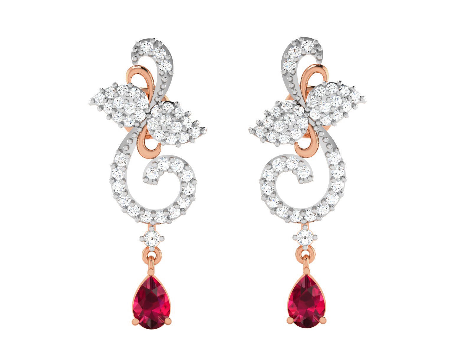 Women drop earrings 3dm render detail 3D print model_5