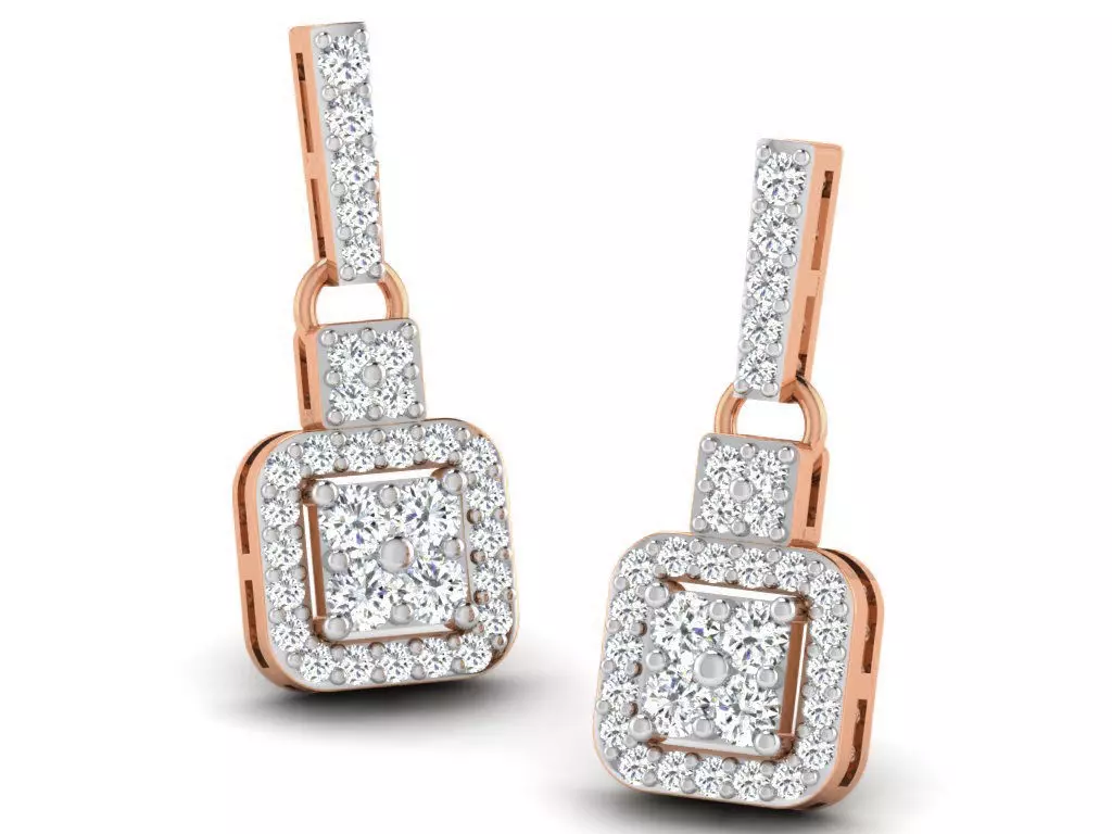 Women drop earrings 3dm render detail 3D print model_0