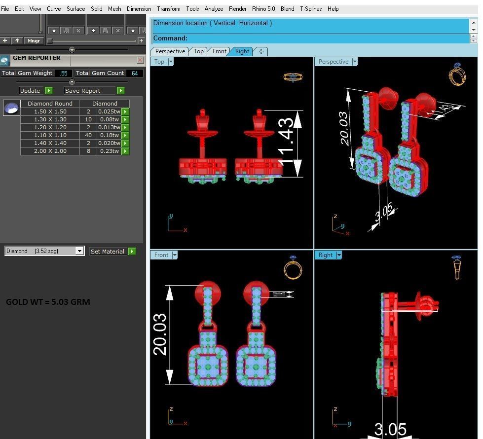 Women drop earrings 3dm render detail 3D print model_1