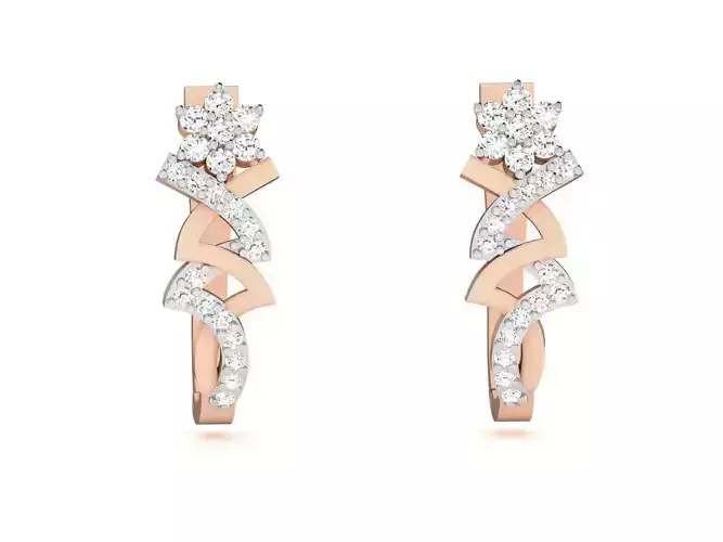 Women hoopsandhuggies earrings 3dm render detail 3D print model