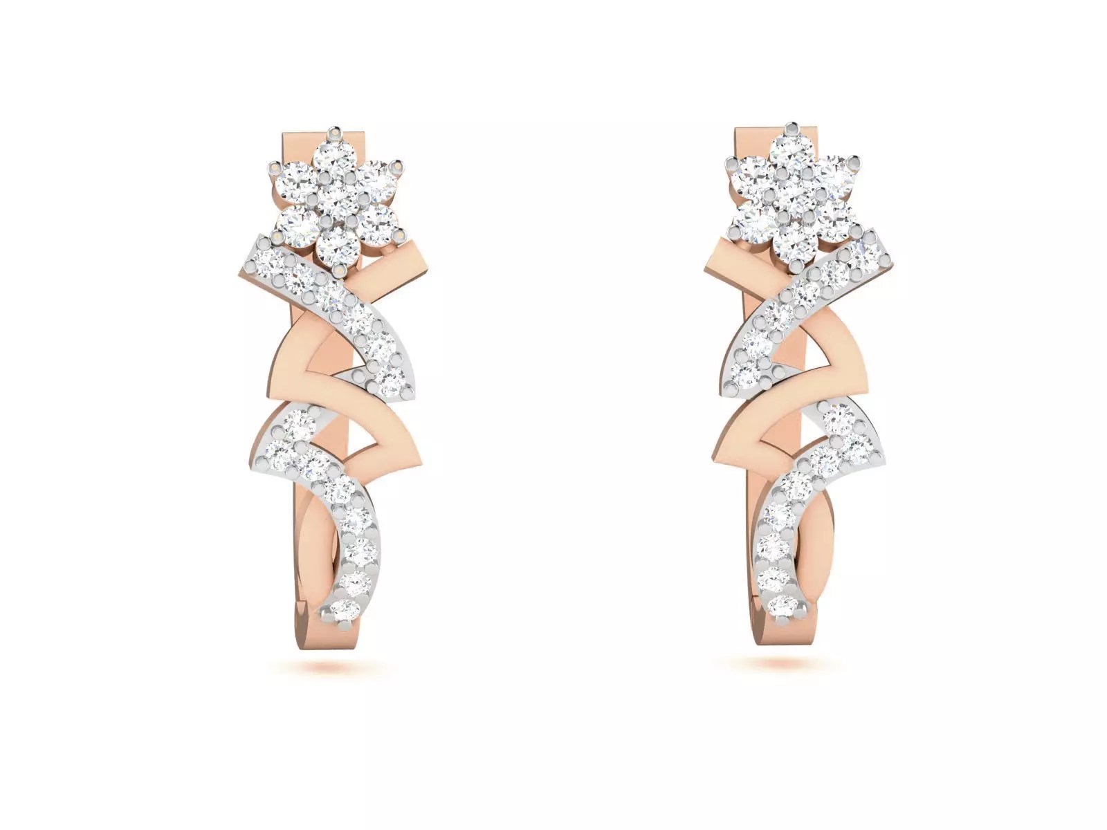 Women hoopsandhuggies earrings 3dm render detail 3D print model