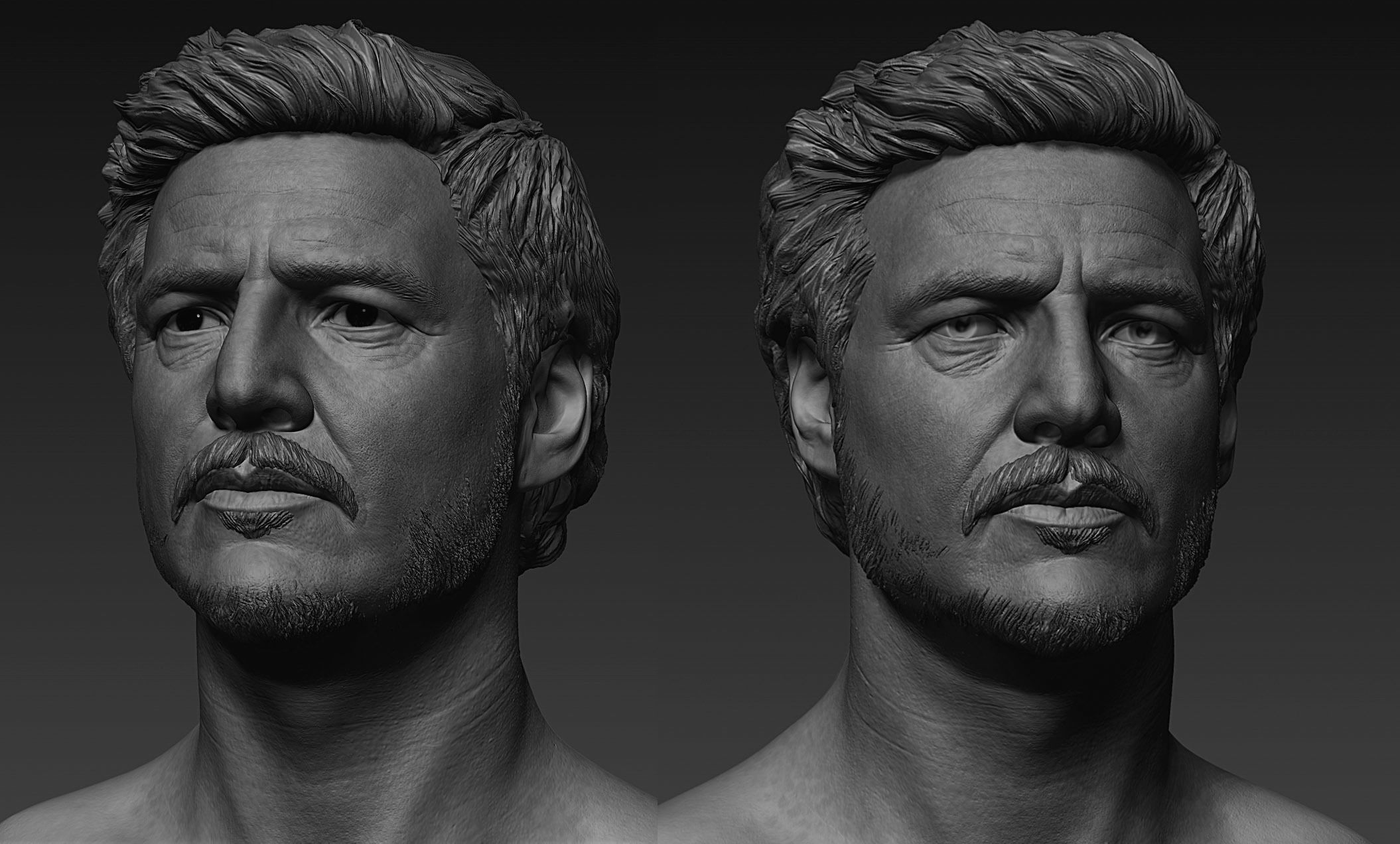 Joel Miller - Pedro Pascal Head High Poly 3D model_2