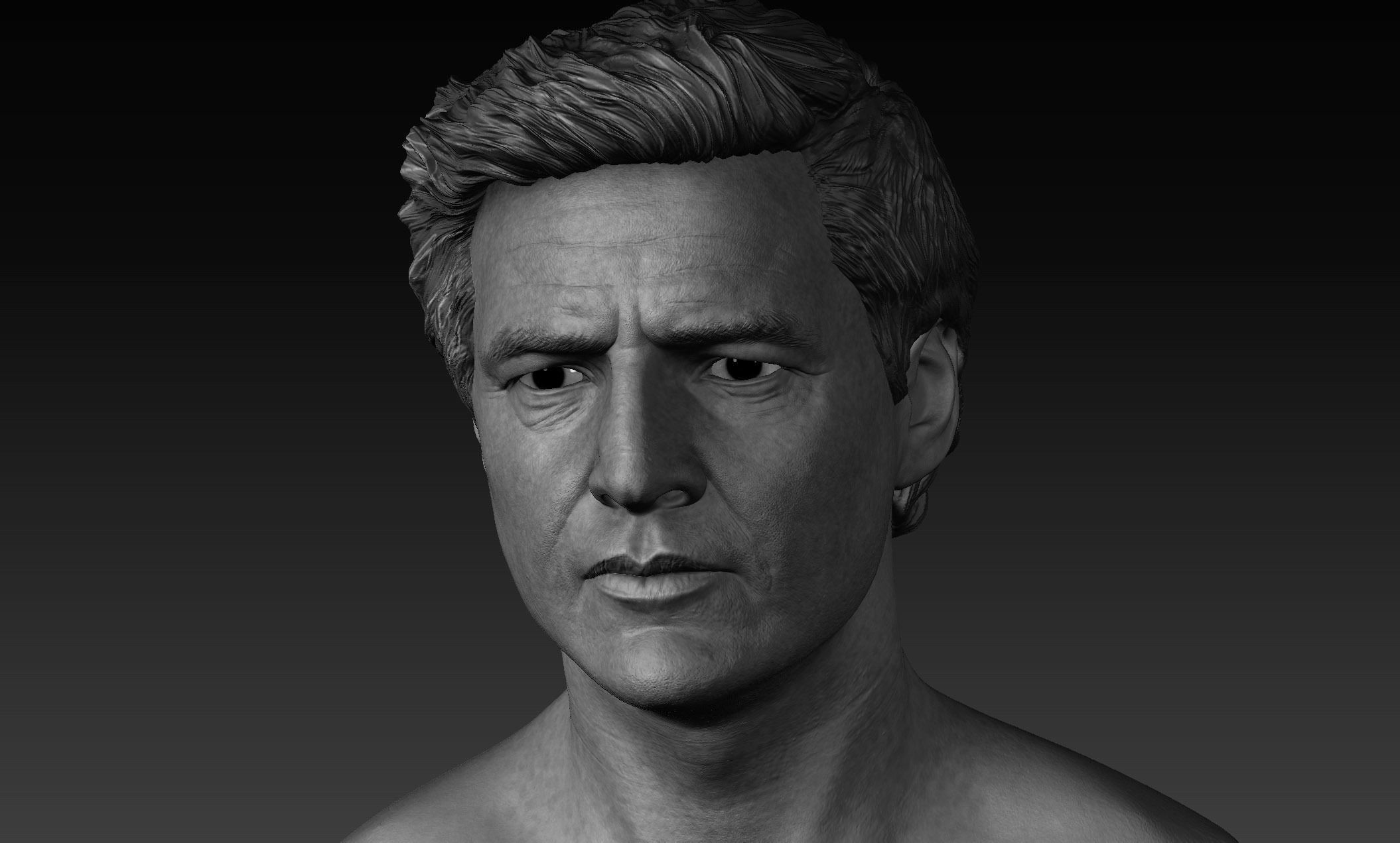 Joel Miller - Pedro Pascal Head High Poly 3D model_4