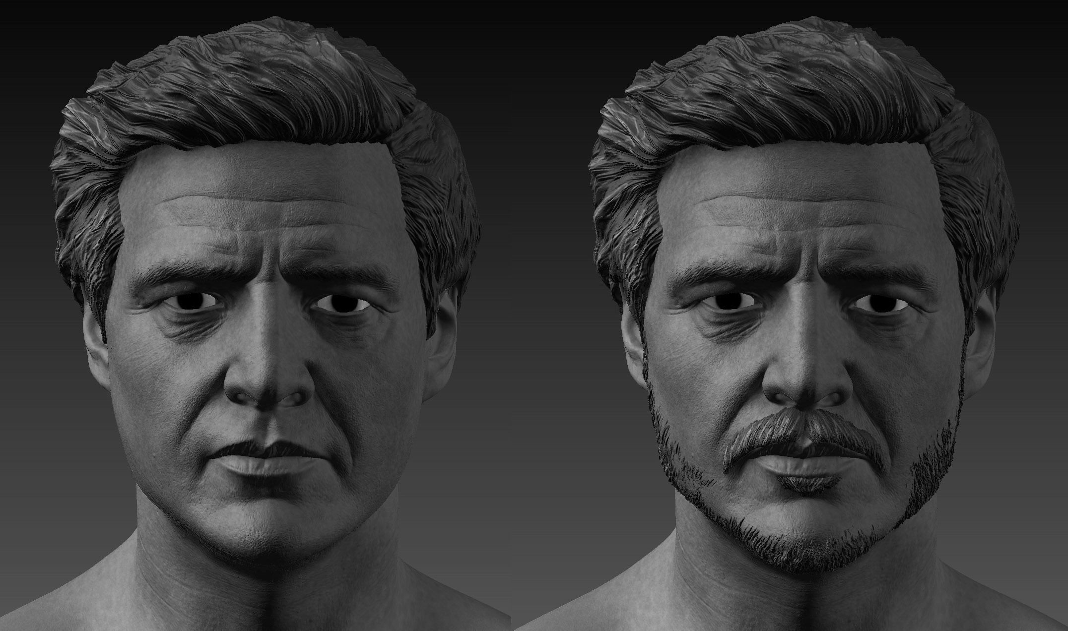 Joel Miller - Pedro Pascal Head High Poly 3D model_5