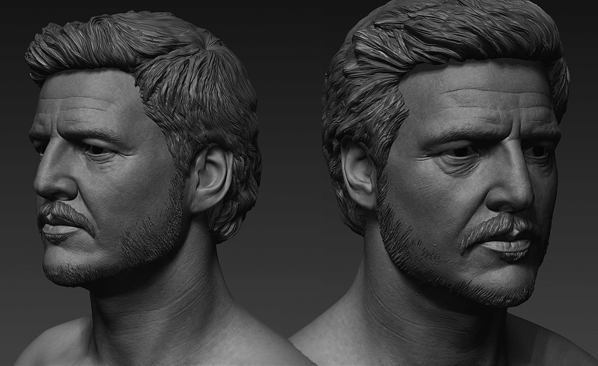 Joel Miller - Pedro Pascal Head High Poly 3D model_1