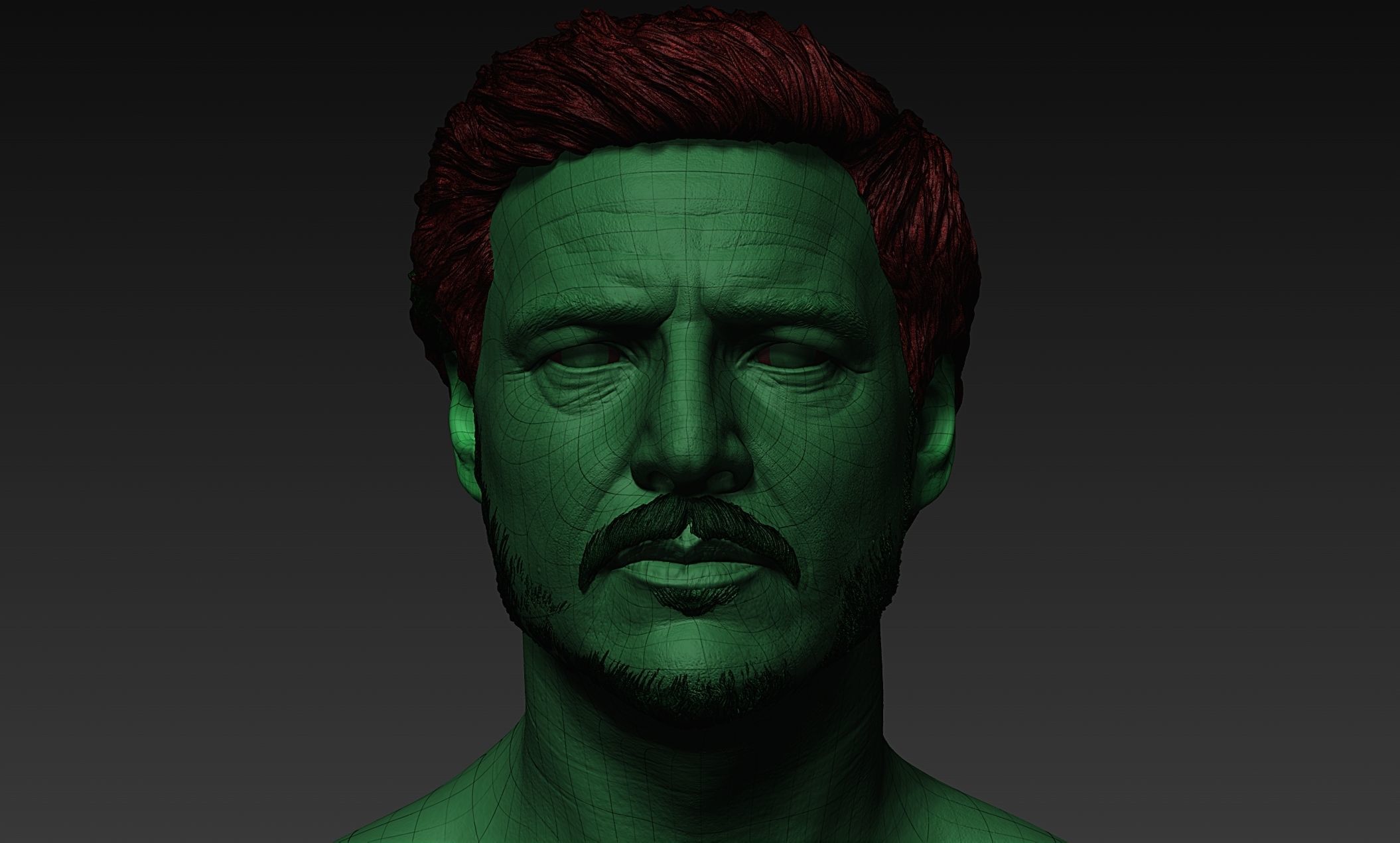 Joel Miller - Pedro Pascal Head High Poly 3D model_8