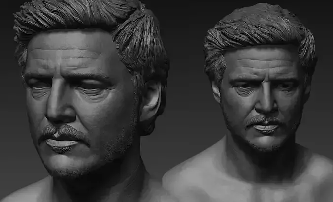 Joel Miller - Pedro Pascal Head High Poly