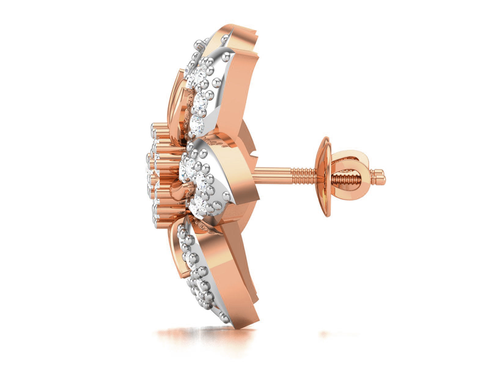 Women flower earrings 3dm render detail 3D print model_3