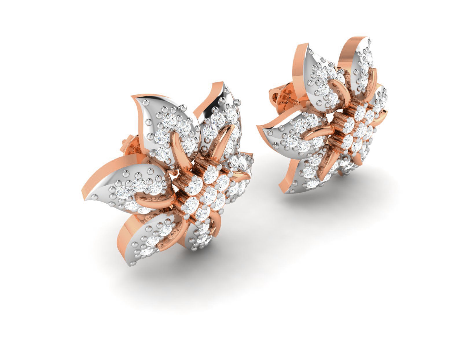 Women flower earrings 3dm render detail 3D print model_2