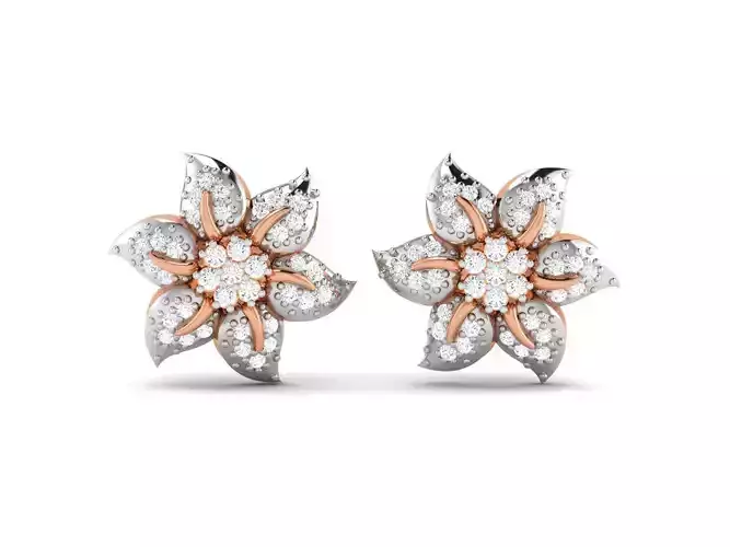 Women flower earrings 3dm render detail 3D print model