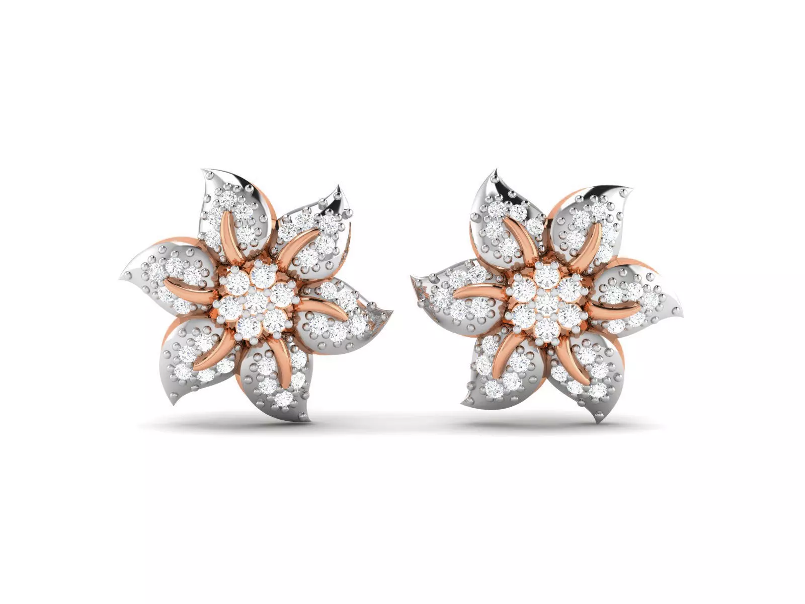 Women flower earrings 3dm render detail 3D print model_0