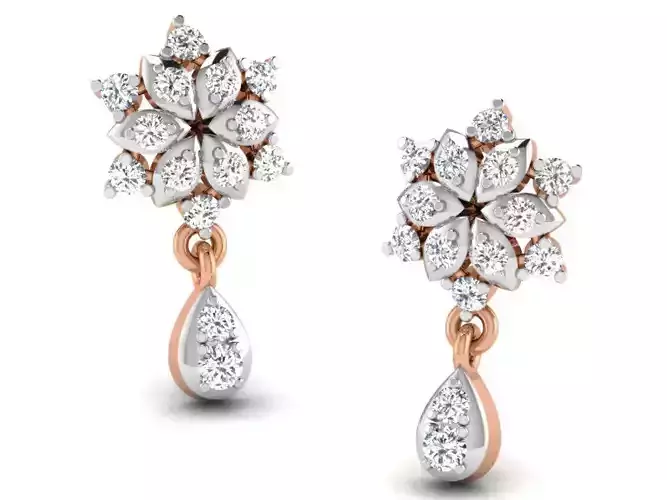 Women drop earrings 3dm render detail