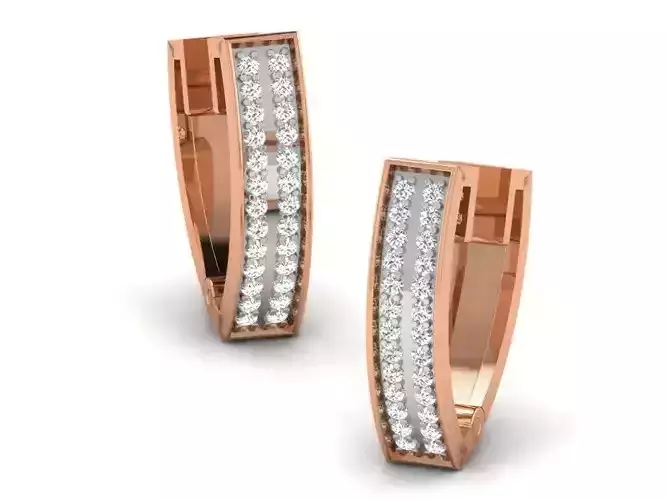 Women hoopsandhuggies earrings 3dm render detail 3D print model