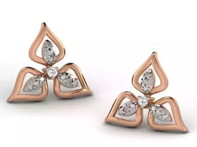 Women studs earrings 3dm render detail