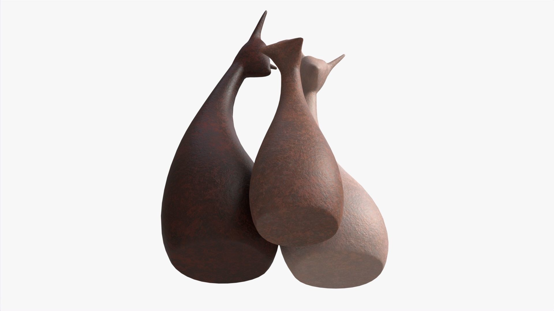 Abstract Animal Ceramic Figurine Set 03 3D model_3