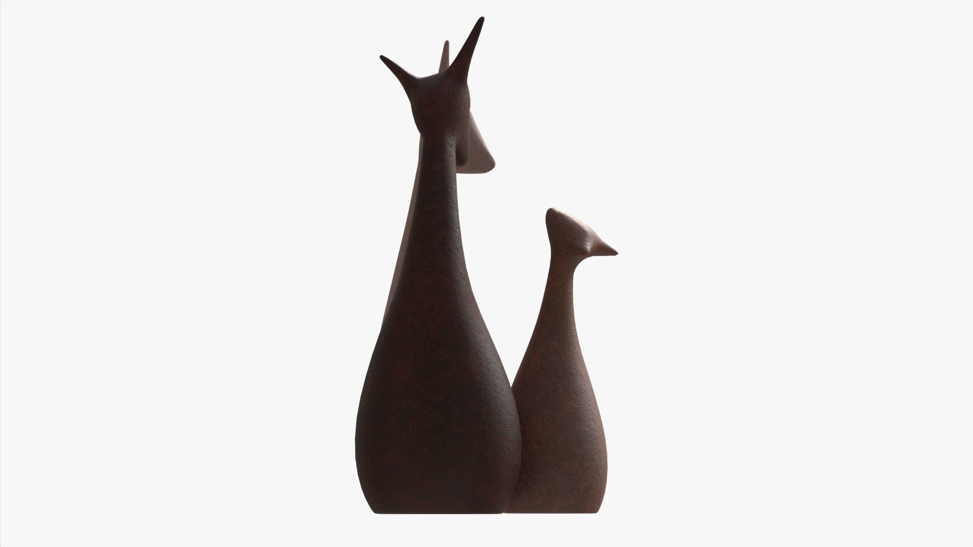 Abstract Animal Ceramic Figurine Set 03 3D model_5